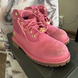 Timberland Women's Pink Combat Boots